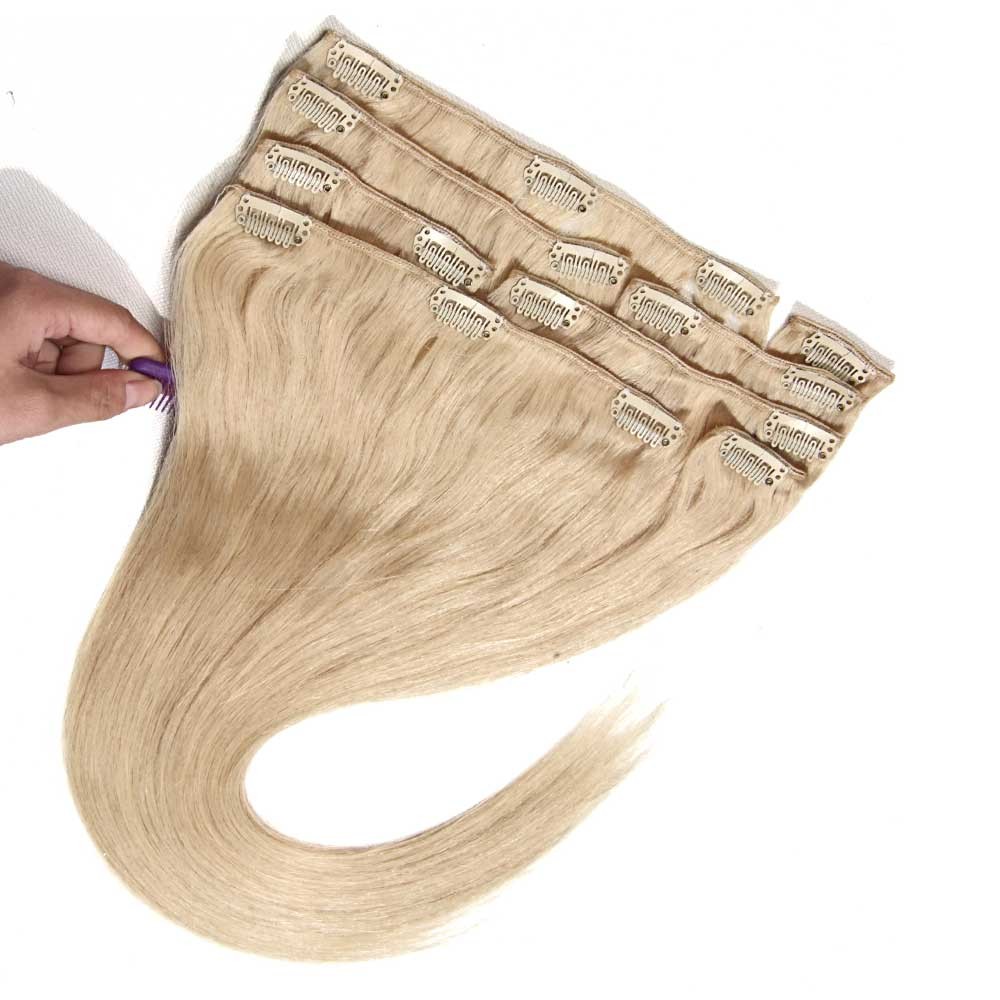 Idolra Best Real Remy Brazilian Straight Clip In Human Hair Extensions